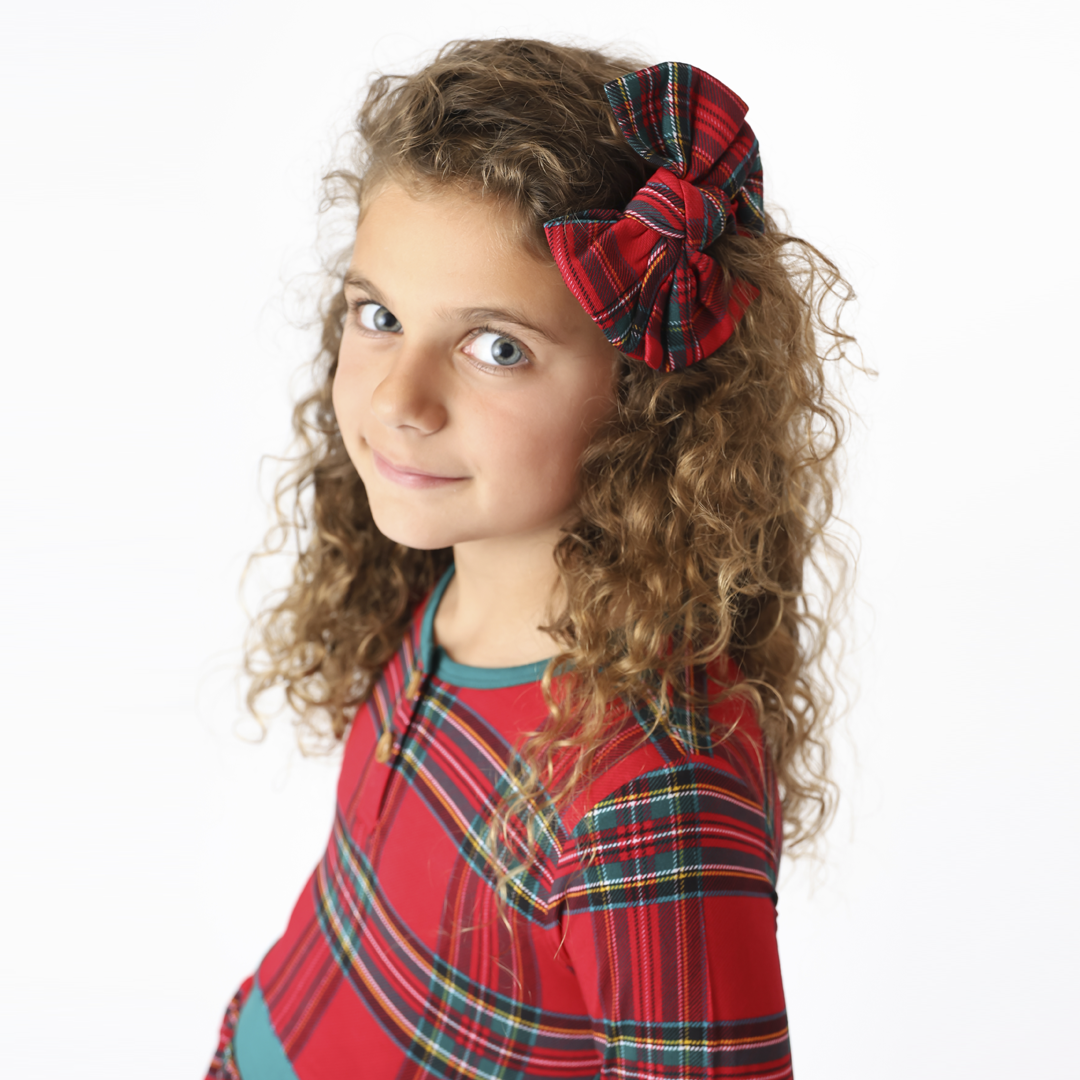 Hanlyn Holiday Plaid Clip Bow