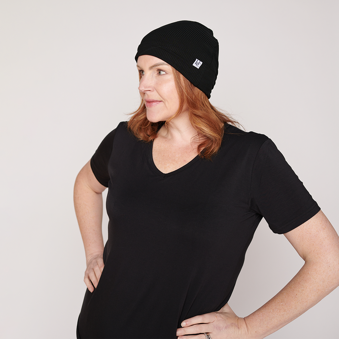 Black RIBBED Slouchy Toque (Beanie)