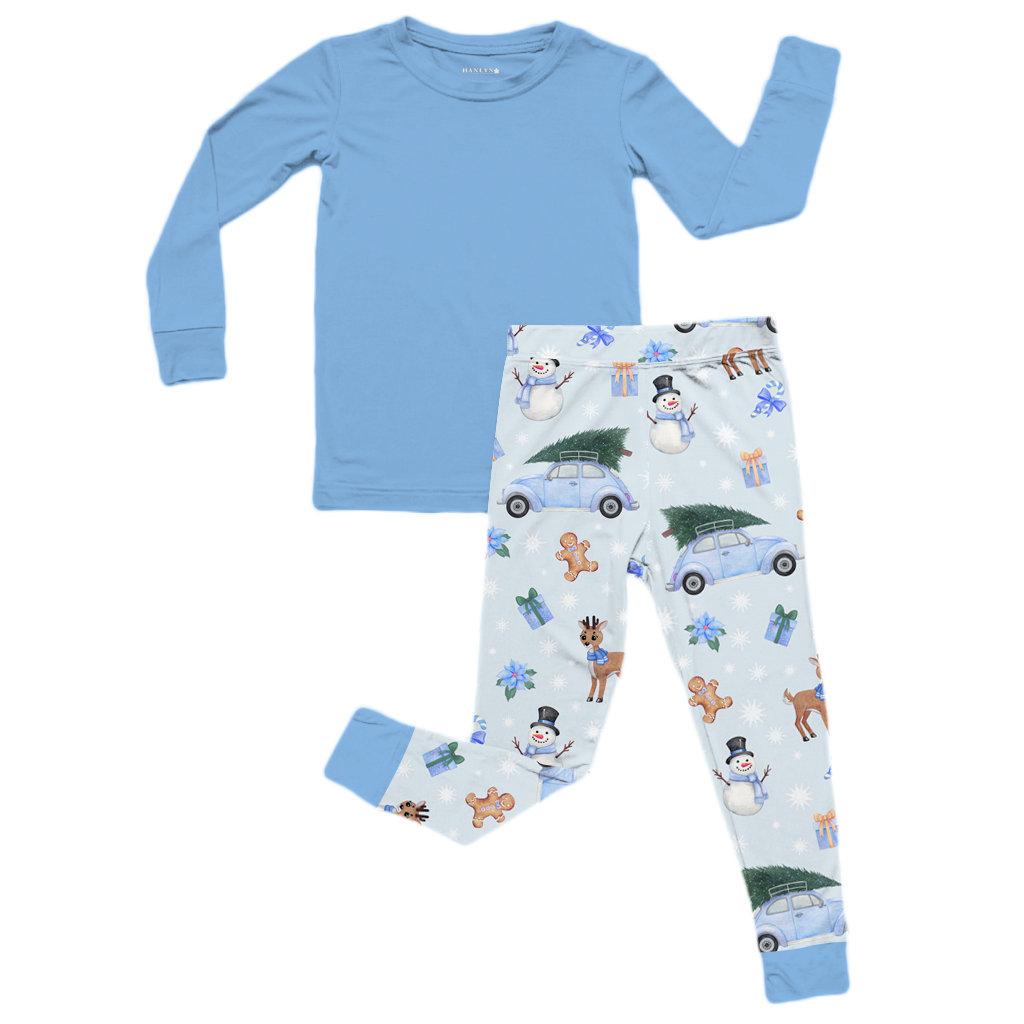 Winter Wonderland BLUE Mens Two Piece Lounge Set