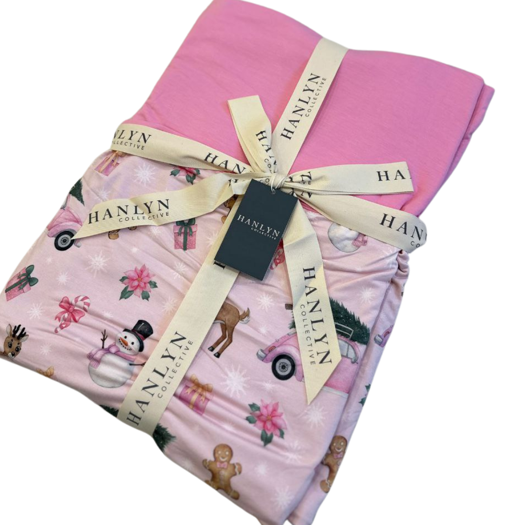 Winter Wonderland PINK Adult Triple Layer Bamboo Blanket